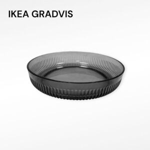 IKEA GRADVIS Gray Decorative 11" Glass Bowl